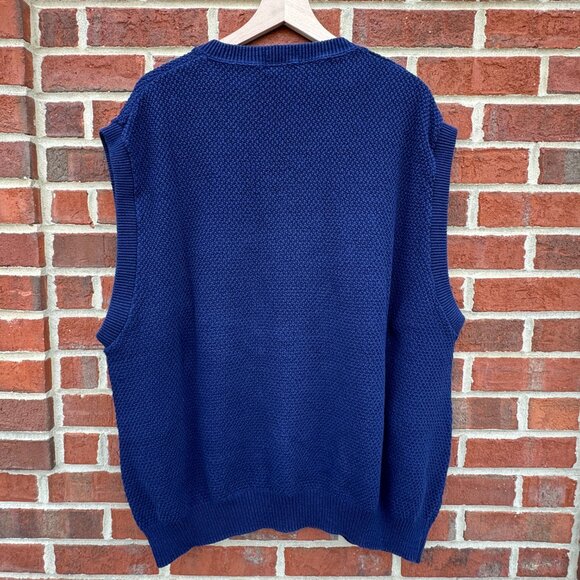 TN Vols Embroidered Waffle Knit Sweater Vest Mens XXL Navy VTG USA Made - Picture 3 of 11